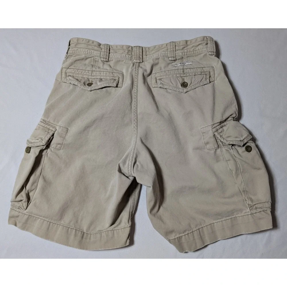 Polo Ralph Lauren‎ Classic Polo Chino Khaki Well Worn Cargo Shorts - Men 34